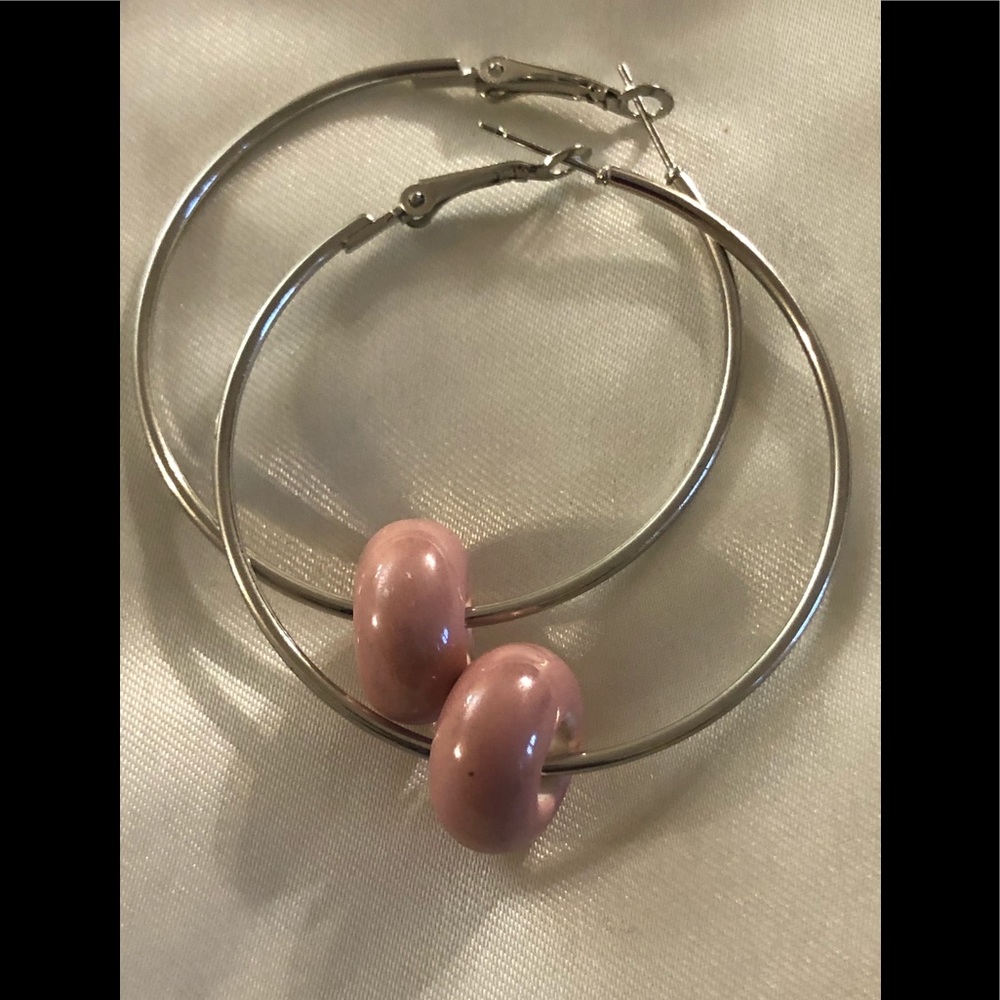 SMALL HOOP BEADED EARRINGS